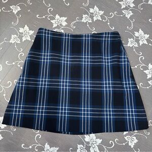 Aritzia Wilfred Plaid  Mini Skirt in Blue Sz 6